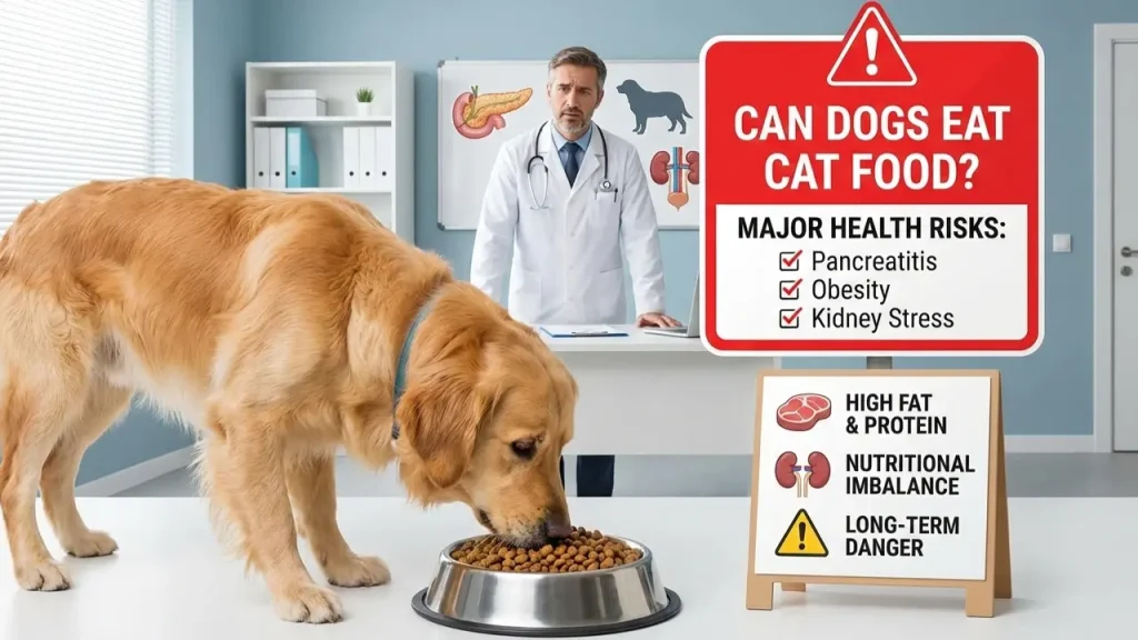 can dogs eat cat food