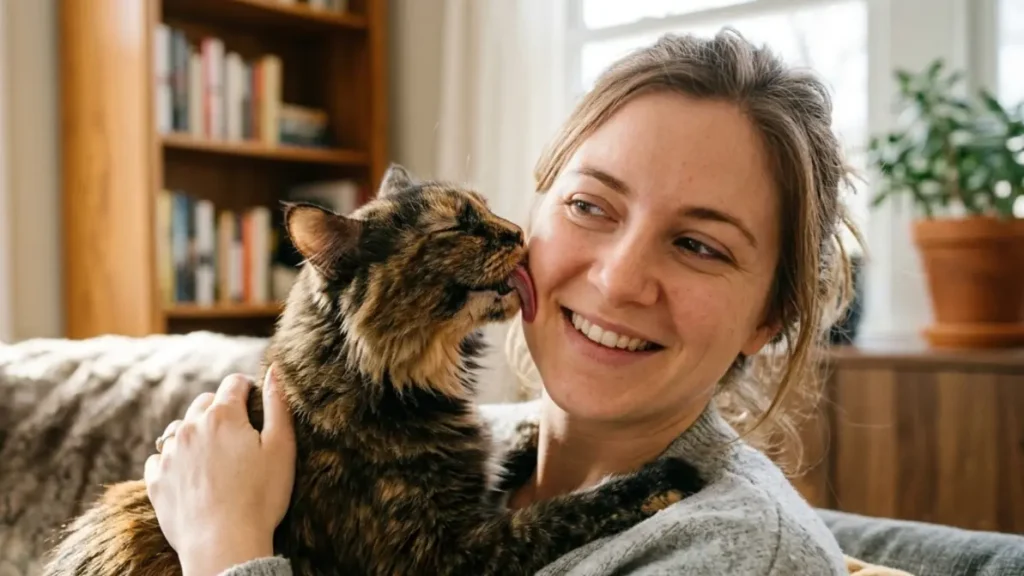 why does my cat lick me